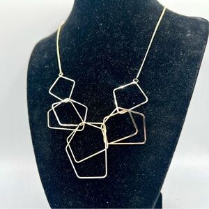 Gold tone wire polygon chain necklace new closeout stock Anthropologie ROOST